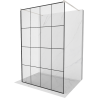 Mexen Kioto perete pentru dus, 160 x 200 cm, model negru 8 mm, nichel de perie - 800-160-002-97-77