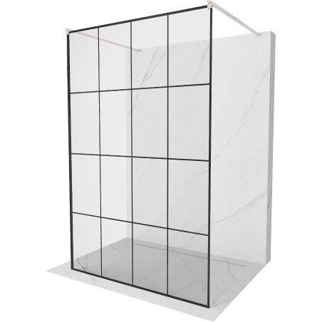 Mexen Kioto panou de duș independent 140 x 200 cm, grilaj negru 8 mm, nichel periat - 800-140-002-97-77