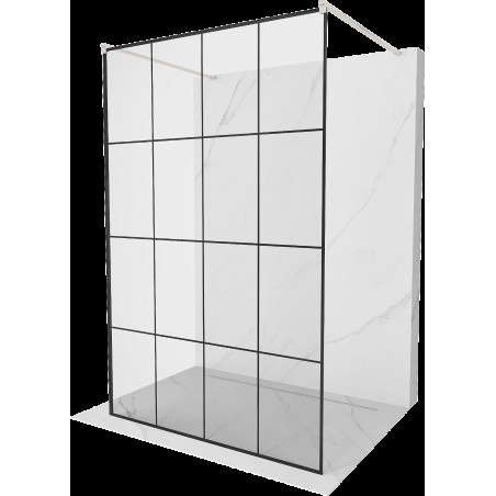 Mexen Kioto paravan de dus liber, 130 x 200 cm, model negru, 8 mm, finisaj nichel periat - 800-130-002-97-77