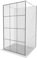 Mexen Kioto szabadon álló zuhanyfal 100 x 200 cm, fekete minta 8 mm, csiszolt nikkel - 800-100-002-97-77