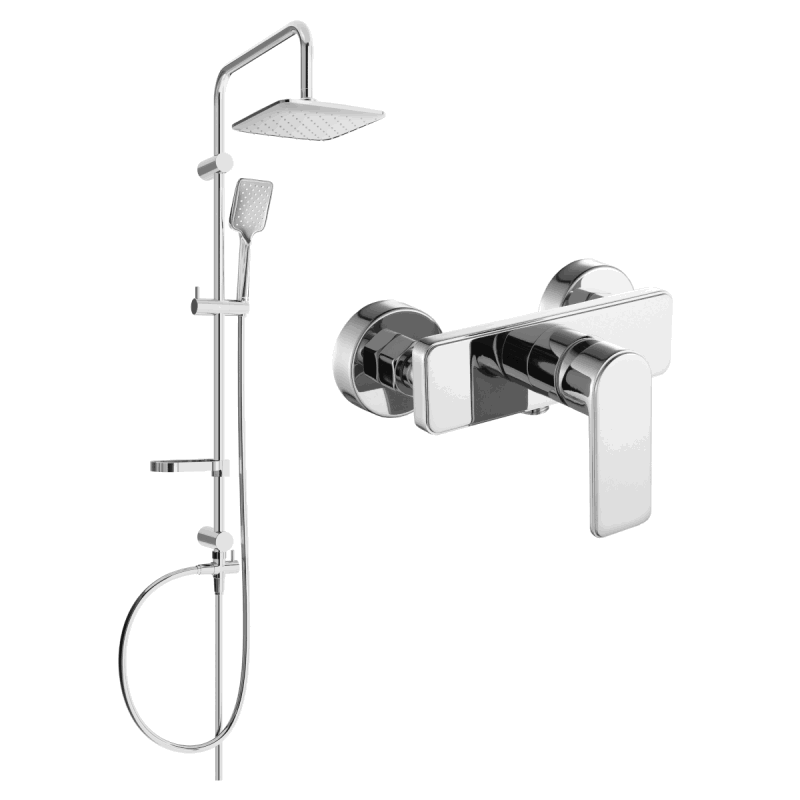 Mexen Sven set de duș montat pe perete cu plafon de ploaie și baterie de duș Cetus, crom - 744340262-00