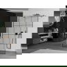 Mexen Kioto perete de dus autoportant 120 x 200 cm, model negru 8 mm, gri armat - 800-120-002-66-77