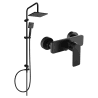 Mexen Tord set de duș suprapus cu pară de duș și baterie duș Cetus, negru - 744340200-70