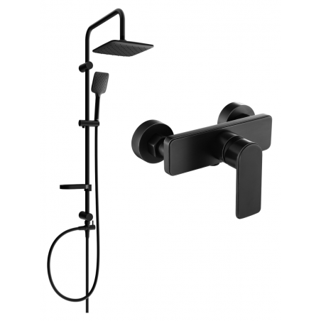 Mexen Sven set de duș aplicat cu pară de duș și baterie de duș Cetus, negru - 744340262-70