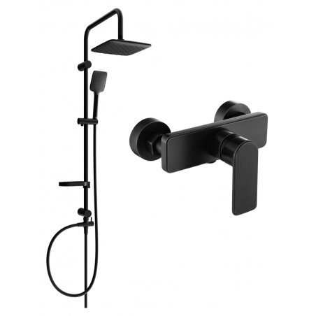 Mexen Sven set de duș cu pară de tip ploaie și baterie de duș Cetus, Neagră - 744340262-70