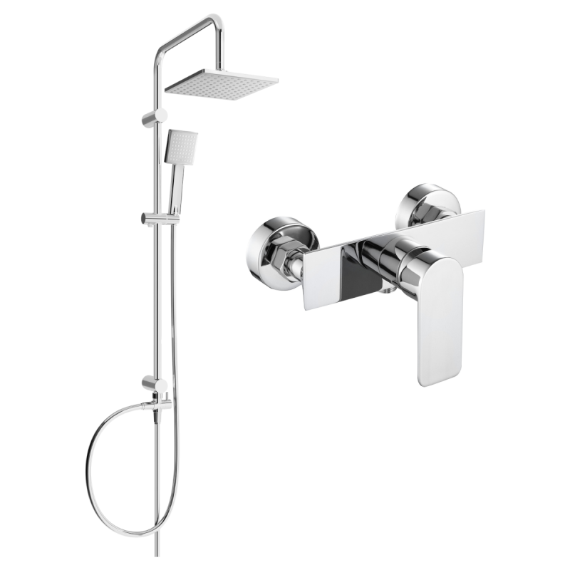 Mexen Tord set de duș cu pară de tip ploaie și baterie de duș Alfa, Crom - 745740200-00