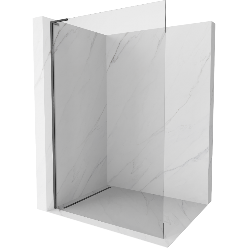 Mexen Kioto L Walk-in zuhanyfal 55 x 200 cm, átlátszó, gun gray kefélt - 800-055-103-66-00