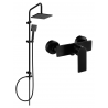 Mexen Tord set de duș montat pe perete cu coloană de duș și baterie duș Alfa, negru - 745740200-70