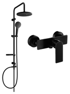 Mexen Erik set de duș aplicat cu pară de duș și baterie de duș Alfa, negru - 745740205-70