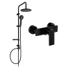 Set de duș extern Mexen Carl cu duș de ploaie și baterie de duș Alfa, negru - 745740240-70