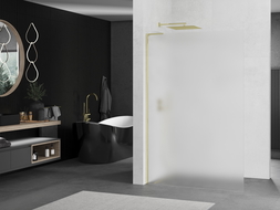 Mexen Kioto L zuhanyfal Walk-in 80 x 200 cm, homályos, arany - 800-080-103-50-30