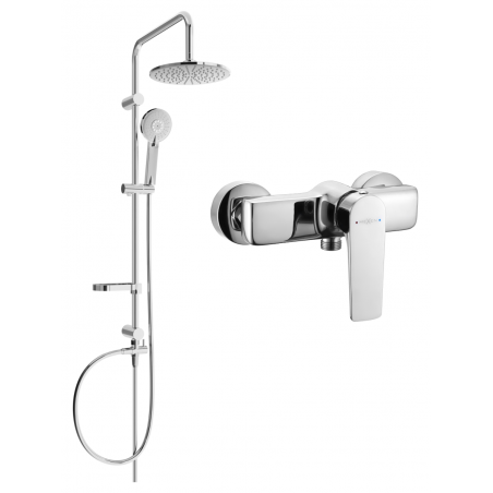 Mexen Lynx Carl set duș de suprafață cu pară de duș și baterie de duș, crom - 745940240-00