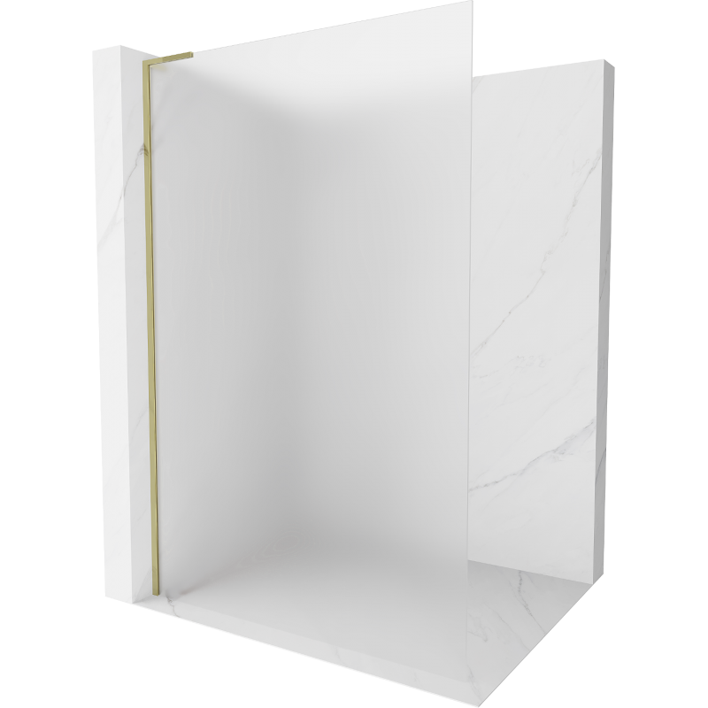 Mexen Kioto L Walk-in zuhanyfal 100 x 200 cm, matt üveg, arany - 800-100-103-50-30