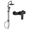 Set de duș suprapus Mexen Tord cu duș fix și baterie de duș Lynx, negru - 745940200-70