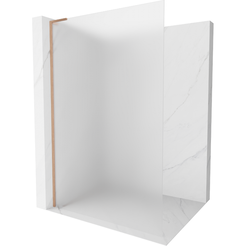 Mexen Kioto L zuhanyfal Walk-in 120 x 200 cm, zúzmarás, csiszolt réz - 800-120-103-65-30