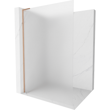 Mexen Kioto L zuhanyfal Walk-in 120 x 200 cm, zúzmarás, csiszolt réz - 800-120-103-65-30