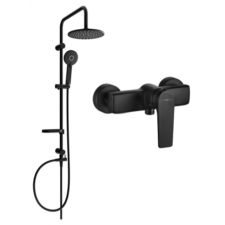 Mexen Carl falon kívüli zuhanykészlet esőztetővel és Lynx zuhanycsapteleppel, fekete - 745940240-70