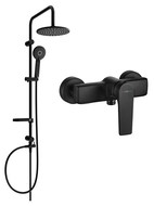 Mexen Carl set de duș cu pară de tip ploaie și baterie de duș Lynx, Neagră - 745940240-70