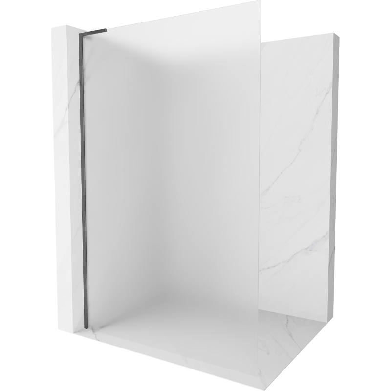 Mexen Kioto L Walk-in zuhanyfal 90 x 200 cm, fagyott, gun szürke kefélt - 800-090-103-66-30
