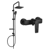 Mexen Sven set de duș montat pe perete cu duș tip ploaie și baterie de duș Lynx, negru - 745940262-70