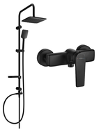 Mexen Sven set de duș montat pe perete cu duș tip ploaie și baterie de duș Lynx, negru - 745940262-70