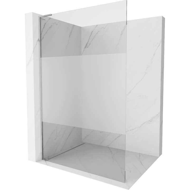 Mexen Kioto L perete duș Walk-in 70 x 200 cm, transparent/frosted, crom - 800-070-103-01-35