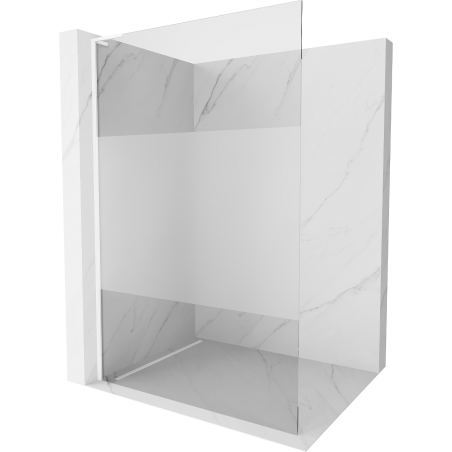 Mexen Kioto L perete de duș Walk-in 100 x 200 cm, transparent/mat, alb - 800-100-103-20-35
