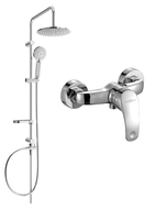 Mexen Carl set de duș cu pară de tip ploaie și baterie de duș Fabia, Crom - 746540240-00