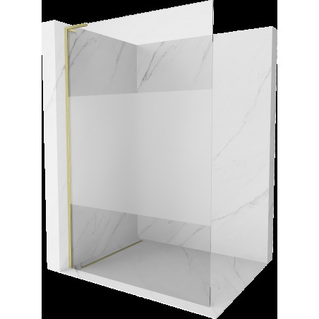 Mexen Kioto L panou de duş Walk-in 70 x 200 cm, transparent/frost, aur periat - 800-070-103-55-35