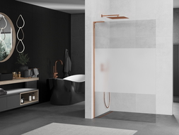 Mexen Kioto L Walk-in zuhanyfal 80 x 200 cm, áttetsző/fagyott, rózsaarany - 800-080-103-60-35