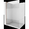 Mexen Kioto L perete walk-in 100 x 200 cm, transparent/frosted, aur roz