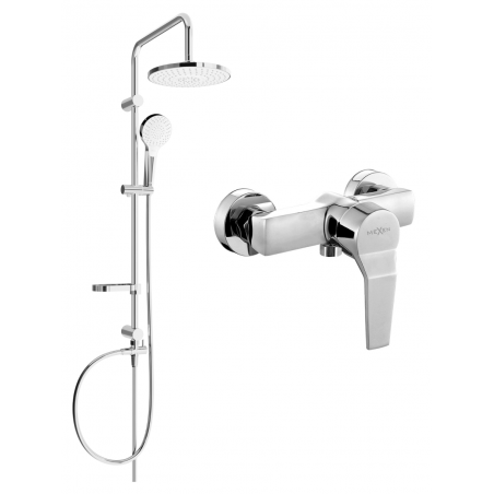 Mexen Erik set de duș cu pară de tip ploaie și baterie de duș Caro, Crom - 746640205-00