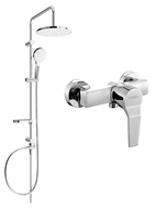Mexen Caro Erik set de duș aplicat cu efect de ploaie și baterie de duș, crom - 746640205-00