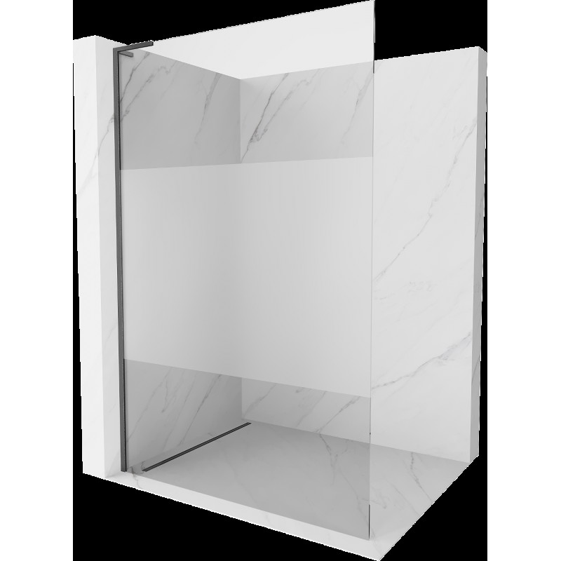 Mexen Kioto L perete duș Walk-in 70 x 200 cm, transparent/frost, gri obisnuit periat - 800-070-103-66-35