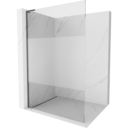 Mexen Kioto L perete de duș Walk-in 100 x 200 cm, transparent/mat, gri armat - 800-100-103-66-35