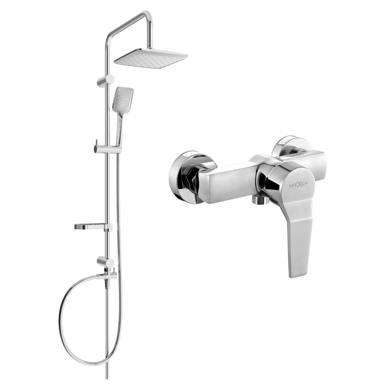 Mexen Sven set de duș cu pară de tip ploaie și baterie de duș Caro, Crom - 746640262-00