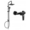 Mexen Caro Tord set de duș montat pe suprafață cu ploaie și baterie de duș, negru - 746640200-70