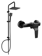 Mexen Caro Tord set de duș montat pe suprafață cu ploaie și baterie de duș, negru - 746640200-70