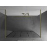 Mexen Kioto perete de duș liber 130 x 200 cm, model negru 8 mm, auriu periat - 800-130-002-55-78