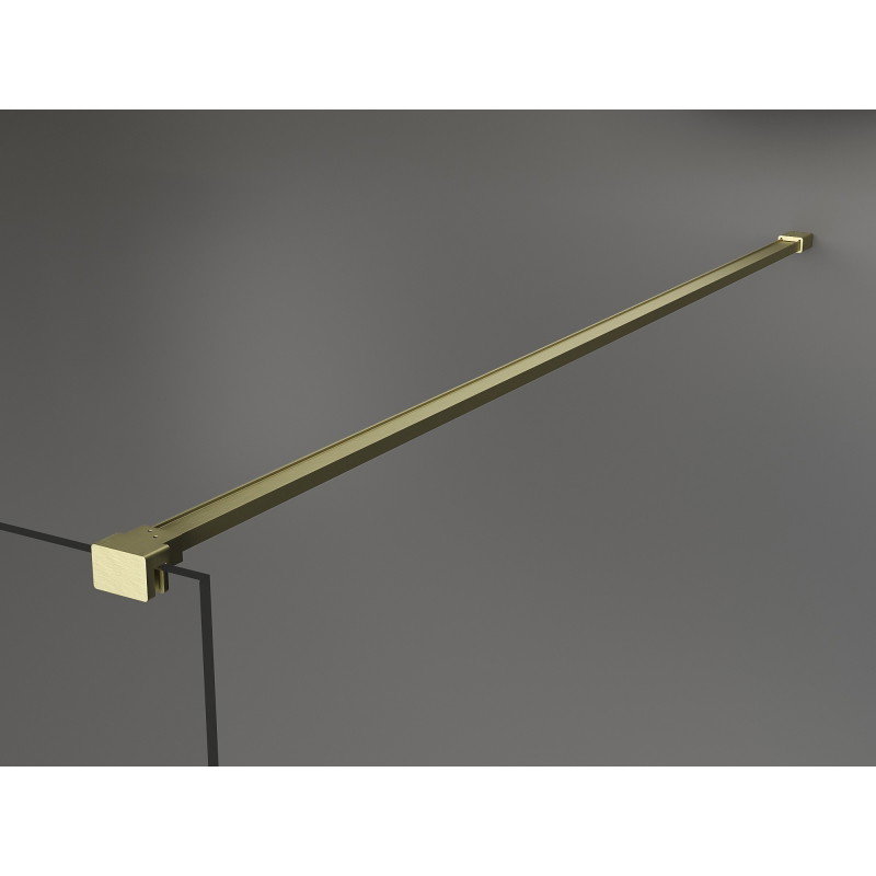 Mexen Kioto perete de duș liber 130 x 200 cm, model negru 8 mm, auriu periat - 800-130-002-55-78