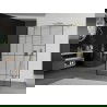 Mexen Kioto panou de duș cu suport liber 140 x 200 cm, model negru 8 mm, aur periat - 800-140-002-55-78