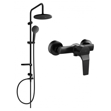 Mexen Caro Erik set duș montat pe suprafață cu cap de duș și baterie de duș, negru - 746640205-70