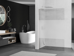 Mexen Kioto L zuhanyfal Walk-in 90 x 200 cm, átlátszó/fagyott, csiszolt nikkel - 800-090-103-97-35
