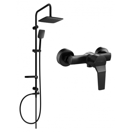Mexen Caro Set de duș exterior Sven cu cap de duș și baterie de duș, negru - 746640262-70