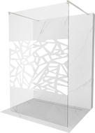 Mexen Kioto szabadon álló zuhanyfal 120 x 200 cm, fehér minta 8 mm, brushed nickel - 800-120-002-97-85
