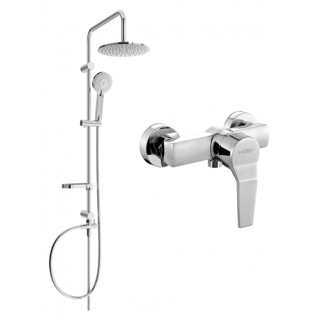 Mexen Carl set de duș cu pară de tip ploaie și baterie de duș Caro, Crom - 746640240-00