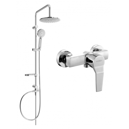 Mexen Caro Carl set de duș de suprafață cu cap de duș și baterie de duș, crom - 746640240-00