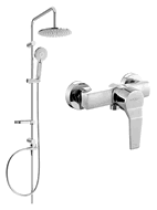 Mexen Carl set de duș încastrat cu duș de mână și baterie de duș Caro, crom - 746640240-00