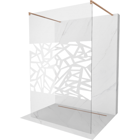 Mexen Kioto panou de duș freestanding 140 x 200 cm, model alb 8 mm, cupru periat - 800-140-002-65-85