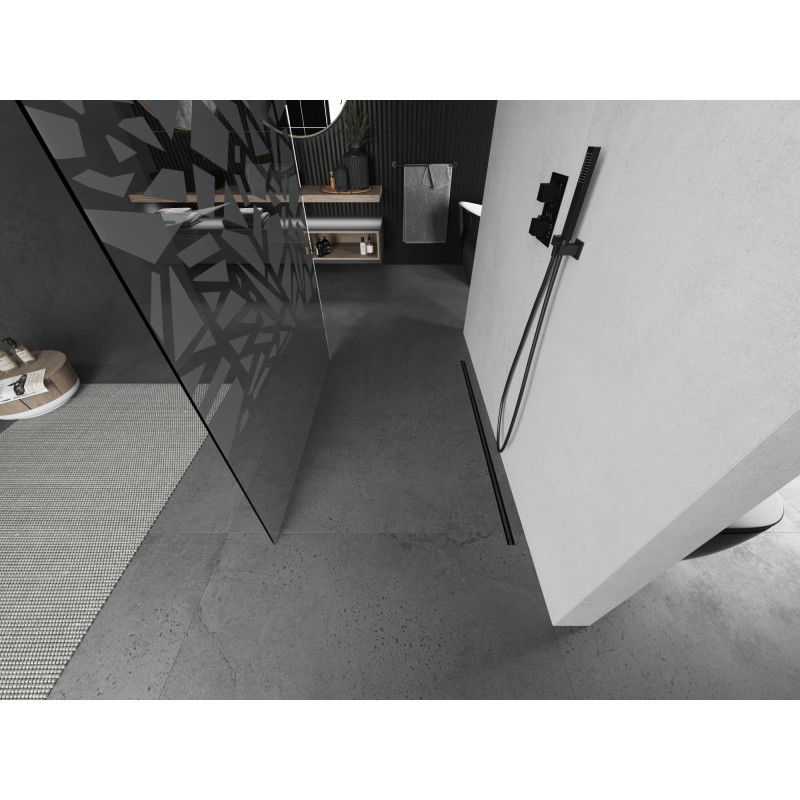 Mexen Kioto perete de duș independent 100 x 200 cm, model alb 8 mm, gun gray periat - 800-100-002-66-85